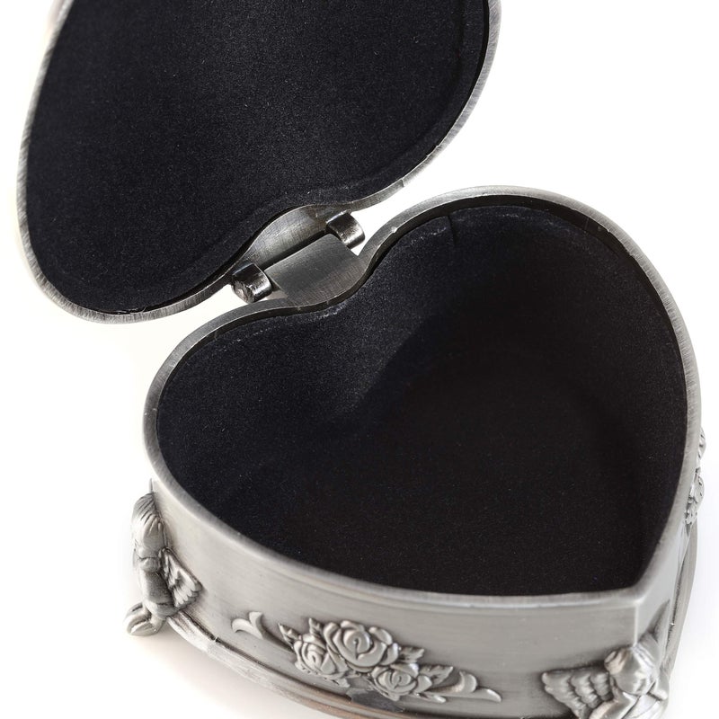 Biddy Murphy Irish Gifts Irish Jewelry Box Heart-Shaped May the Road Rise Medallion Pewter Made in Ireland - Image 5